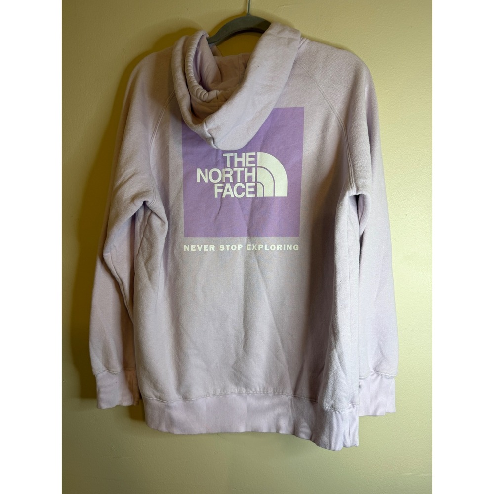 The North Face Womens Lavender Box Logo Pullover Hoodie Size Large Purple